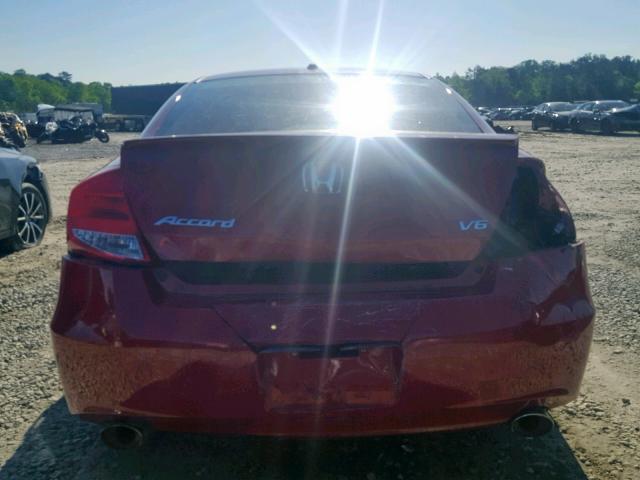 1HGCS2B87BA007368 - 2011 HONDA ACCORD EXL RED photo 9