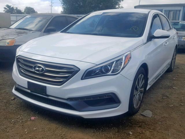 5NPE34AF4FH127028 - 2015 HYUNDAI SONATA SPO WHITE photo 2