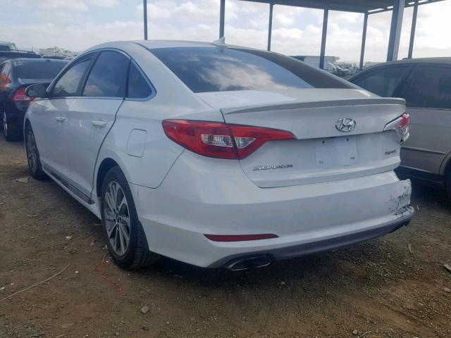 5NPE34AF4FH127028 - 2015 HYUNDAI SONATA SPO WHITE photo 3