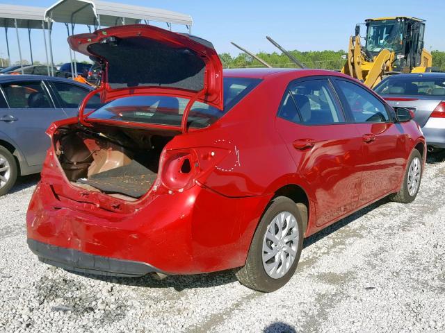 5YFBURHE9JP750523 - 2018 TOYOTA COROLLA L RED photo 4