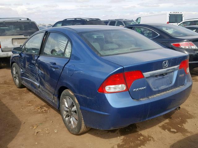 2HGFA1F92AH522825 - 2010 HONDA CIVIC EXL BLUE photo 3