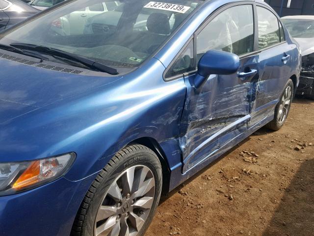 2HGFA1F92AH522825 - 2010 HONDA CIVIC EXL BLUE photo 9