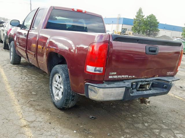 1GTEK190X7Z500794 - 2007 GMC NEW SIERRA BURGUNDY photo 3