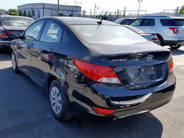 KMHCT4AEXGU005419 - 2016 HYUNDAI ACCENT SE BLACK photo 3