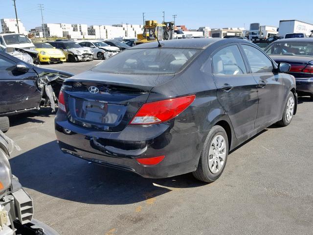 KMHCT4AEXGU005419 - 2016 HYUNDAI ACCENT SE BLACK photo 4