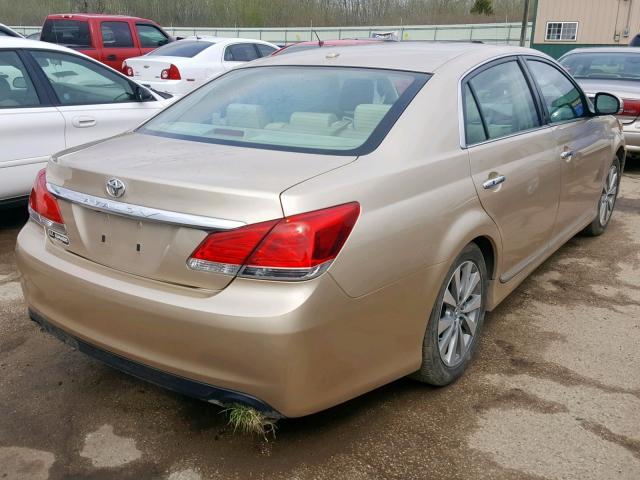 4T1BK3DB1CU467825 - 2012 TOYOTA AVALON BAS BEIGE photo 4