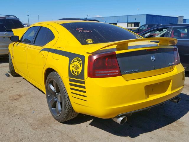 2B3KA73W87H632024 - 2007 DODGE CHARGER SR YELLOW photo 3