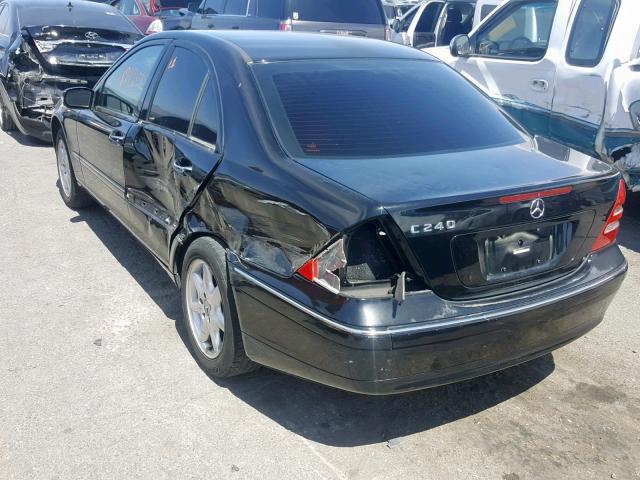 WDBRF61J62F255315 - 2002 MERCEDES-BENZ C 240 BLACK photo 3