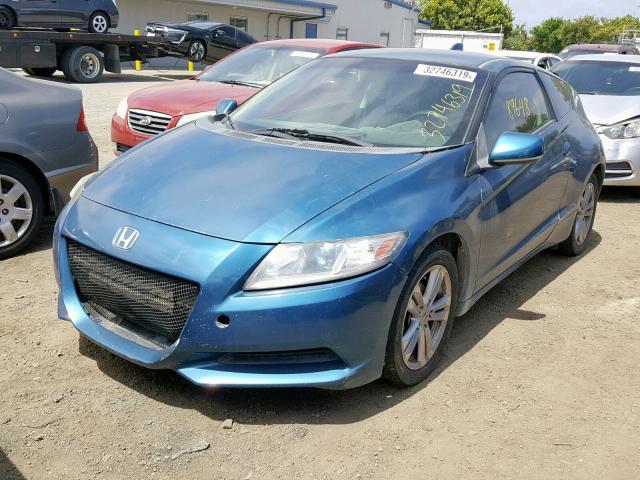 JHMZF1D48BS000410 - 2011 HONDA CR-Z BLUE photo 2