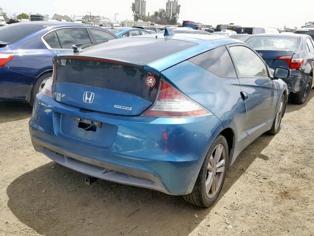 JHMZF1D48BS000410 - 2011 HONDA CR-Z BLUE photo 4