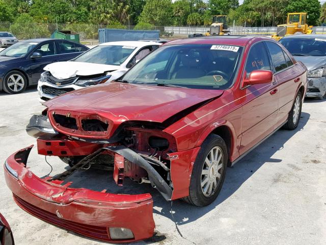 1LNHM86S04Y603287 - 2004 LINCOLN LS RED photo 2