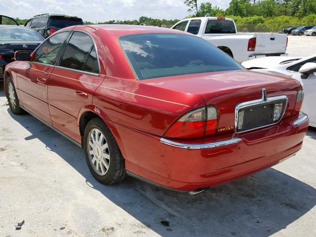 1LNHM86S04Y603287 - 2004 LINCOLN LS RED photo 3