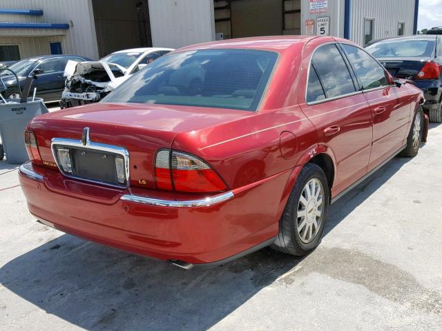 1LNHM86S04Y603287 - 2004 LINCOLN LS RED photo 4