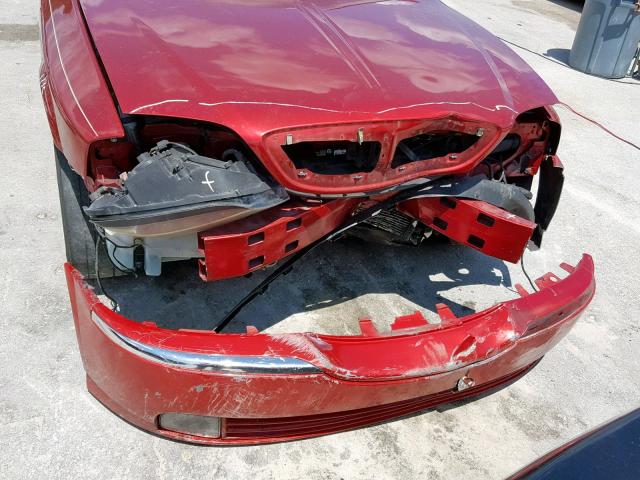 1LNHM86S04Y603287 - 2004 LINCOLN LS RED photo 9