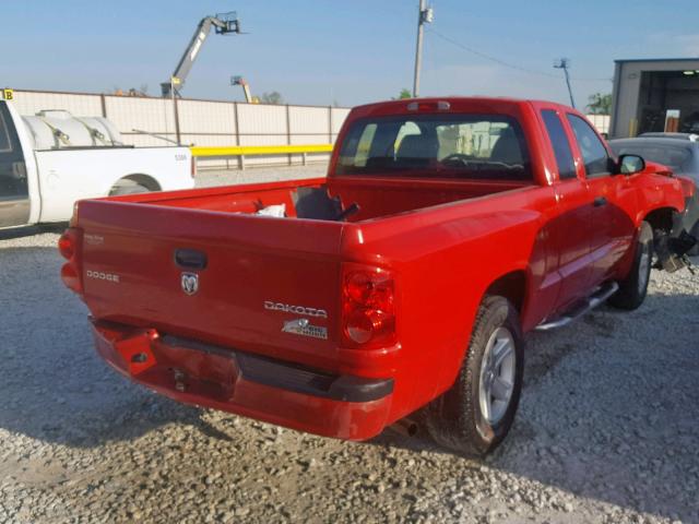 1D7CE3BK2AS147981 - 2010 DODGE DAKOTA SXT RED photo 4