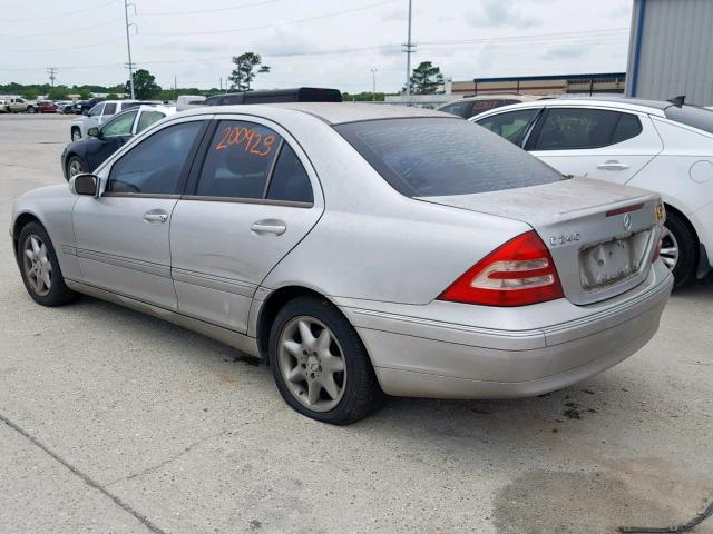 WDBRF61J83F372055 - 2003 MERCEDES-BENZ C 240 SILVER photo 3