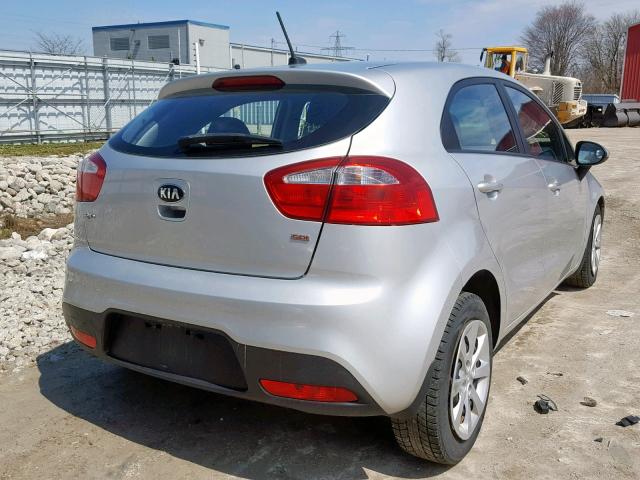 KNADM5A38E6901078 - 2014 KIA RIO LX SILVER photo 4