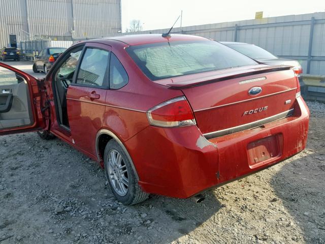 1FAHP3GN0AW162135 - 2010 FORD FOCUS SES RED photo 3