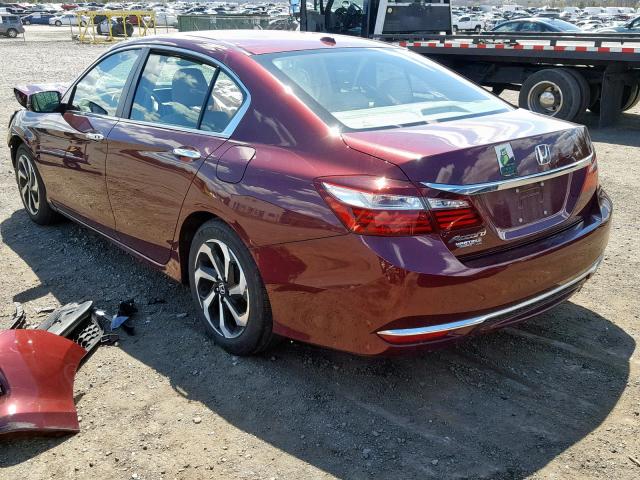 1HGCR2F89GA205396 - 2016 HONDA ACCORD EXL RED photo 3