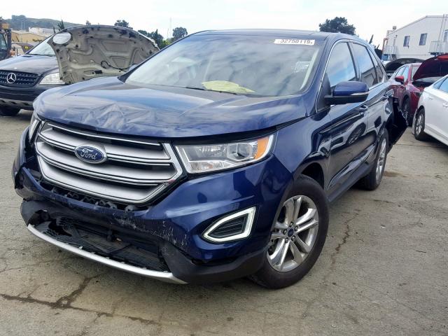 2FMPK3J97GBC43140 - 2016 FORD EDGE SEL BLUE photo 2