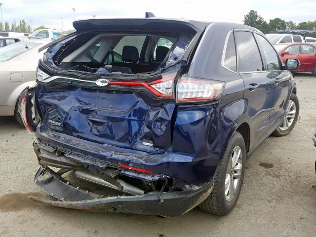 2FMPK3J97GBC43140 - 2016 FORD EDGE SEL BLUE photo 4