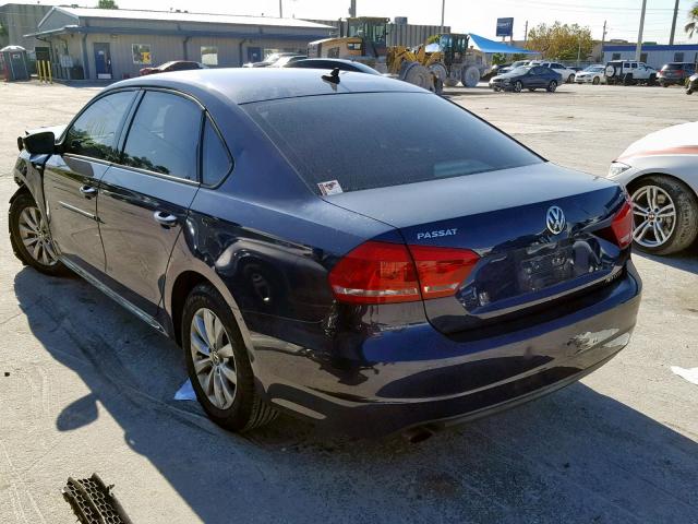 1VWAS7A30FC012282 - 2015 VOLKSWAGEN PASSAT S BLUE photo 3