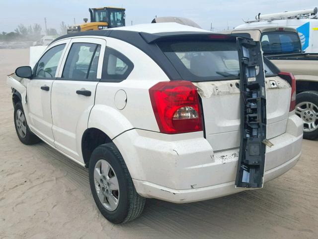 1B3HB28B87D126514 - 2007 DODGE CALIBER WHITE photo 3