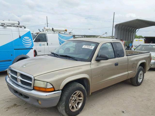 1B7GL42N12S581179 - 2002 DODGE DAKOTA SLT TAN photo 2