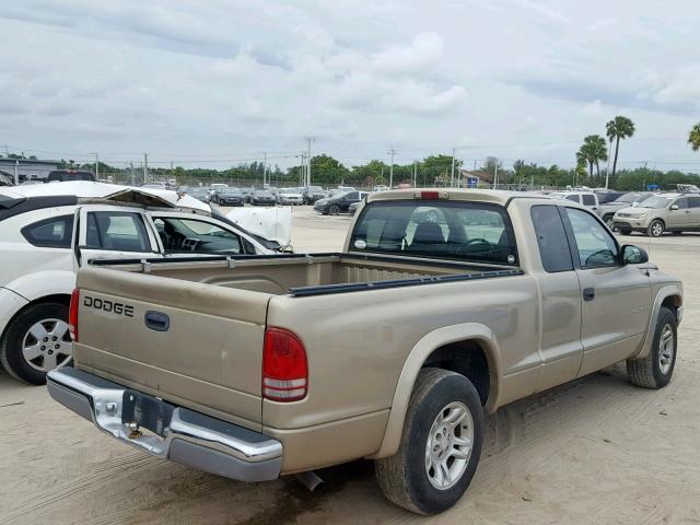 1B7GL42N12S581179 - 2002 DODGE DAKOTA SLT TAN photo 4