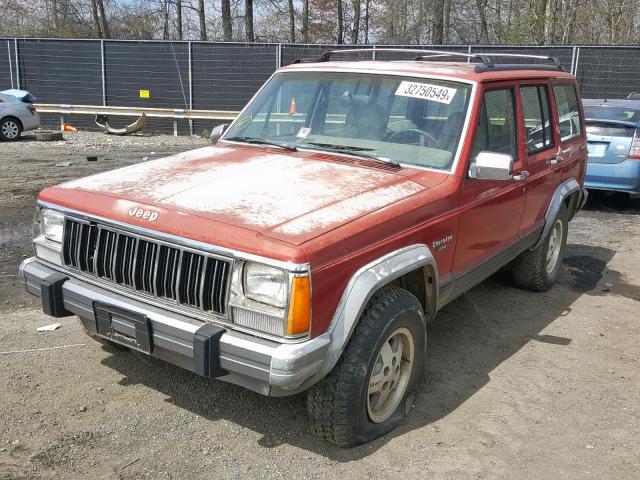 1J4FJ58SXNL113853 - 1992 JEEP CHEROKEE L RED photo 2