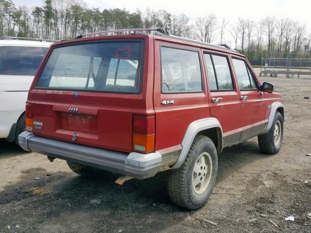 1J4FJ58SXNL113853 - 1992 JEEP CHEROKEE L RED photo 4