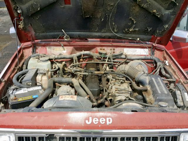 1J4FJ58SXNL113853 - 1992 JEEP CHEROKEE L RED photo 7