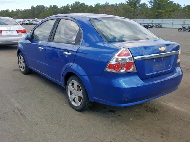 KL1TG56E79B389611 - 2009 CHEVROLET AVEO LT BLUE photo 3