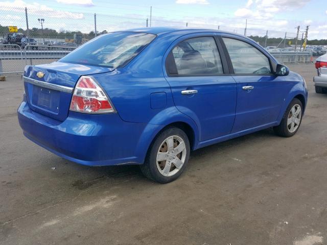 KL1TG56E79B389611 - 2009 CHEVROLET AVEO LT BLUE photo 4