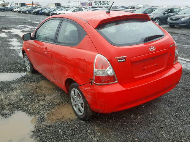 KMHCN3BC5AU149873 - 2010 HYUNDAI ACCENT SE RED photo 3