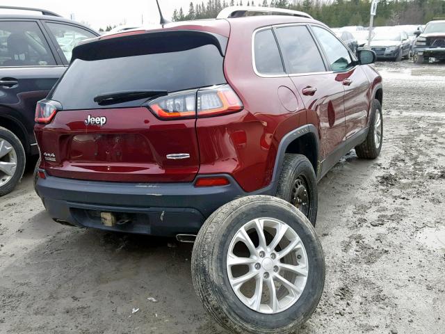 1C4PJMCX2KD163269 - 2019 JEEP CHEROKEE L RED photo 4