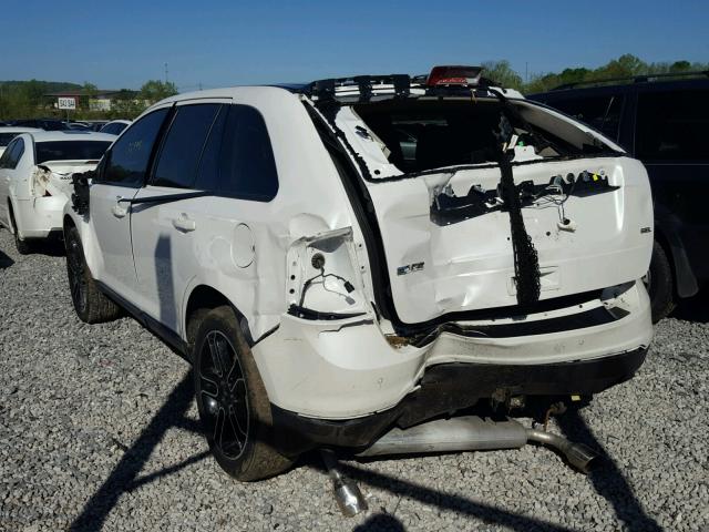 2FMDK3JCXDBB30664 - 2013 FORD EDGE SEL WHITE photo 3