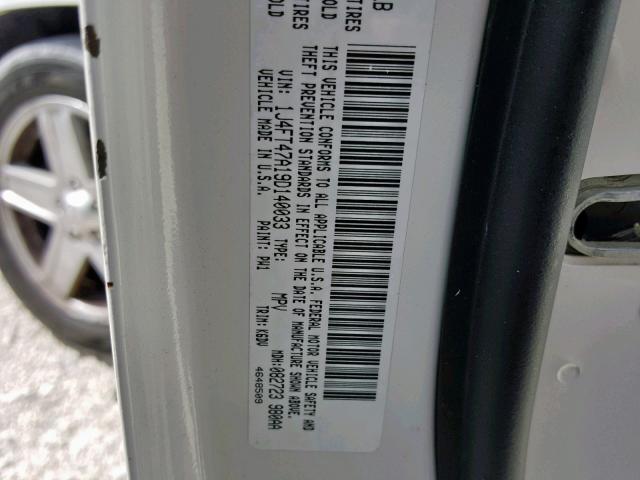 1J4FT47A19D140033 - 2009 JEEP COMPASS SP 白色 照片 10