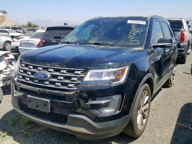 1FM5K7F88HGB81532 - 2017 FORD EXPLORER L BLACK photo 2