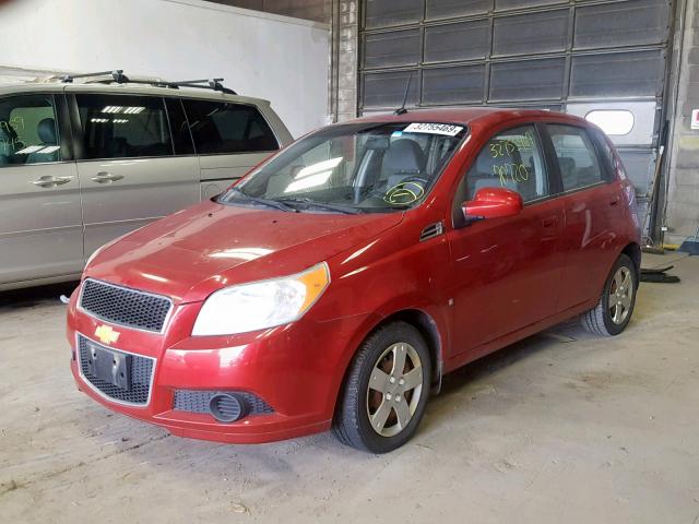 KL1TD66E89B311367 - 2009 CHEVROLET AVEO LS RED photo 2