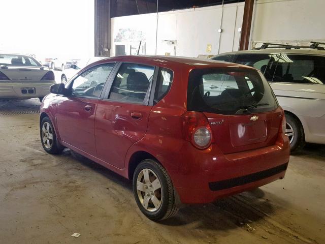 KL1TD66E89B311367 - 2009 CHEVROLET AVEO LS RED photo 3