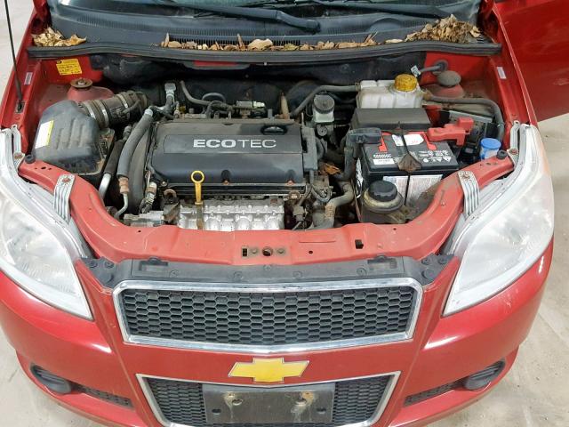 KL1TD66E89B311367 - 2009 CHEVROLET AVEO LS RED photo 7