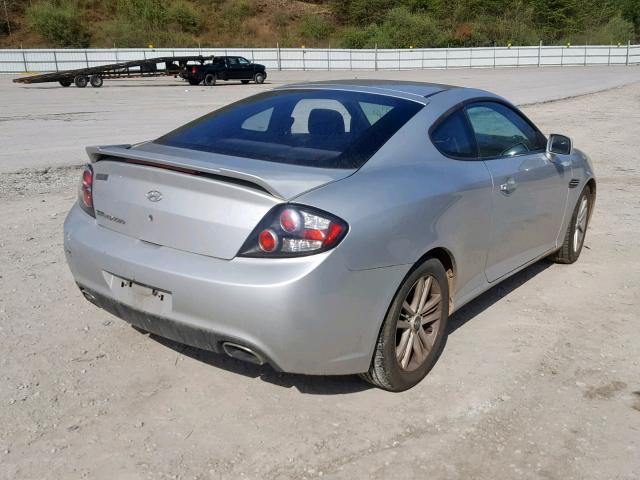 KMHHM66D78U290340 - 2008 HYUNDAI TIBURON GS SILVER photo 4