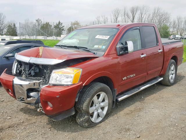 1N6AA0EC9DN302803 - 2013 NISSAN TITAN S RED photo 2