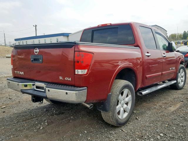 1N6AA0EC9DN302803 - 2013 NISSAN TITAN S RED photo 4