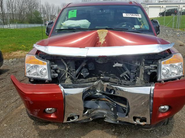 1N6AA0EC9DN302803 - 2013 NISSAN TITAN S RED photo 9