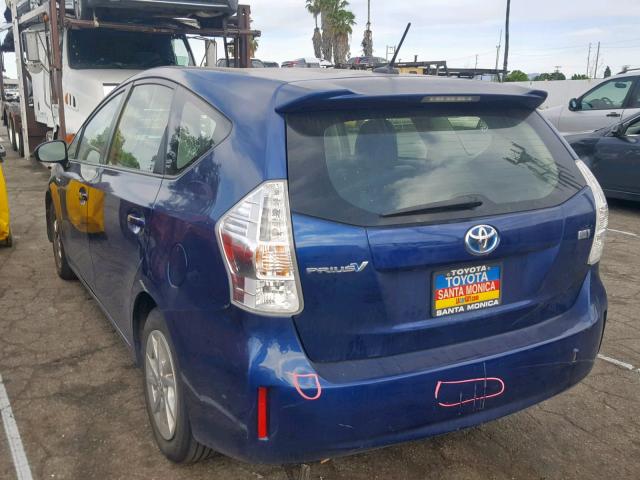 JTDZN3EU8C3035751 - 2012 TOYOTA PRIUS V BLUE photo 3