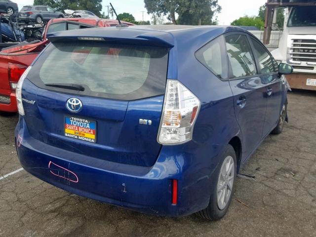 JTDZN3EU8C3035751 - 2012 TOYOTA PRIUS V BLUE photo 4