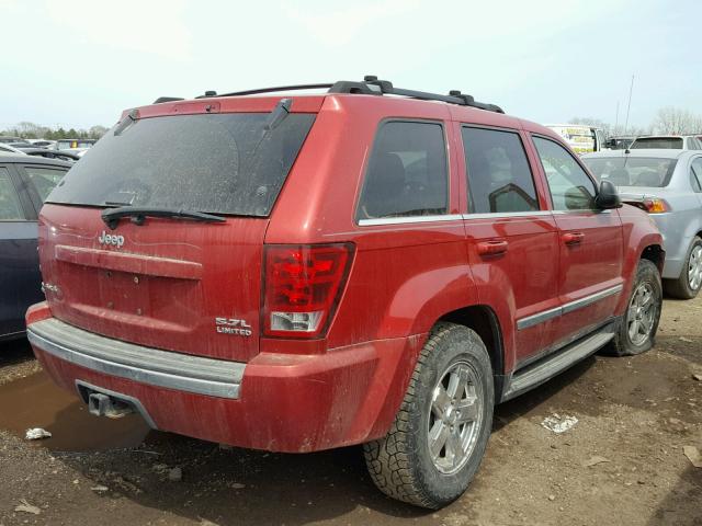 1J4HR58225C527629 - 2005 JEEP GRAND CHER RED photo 4