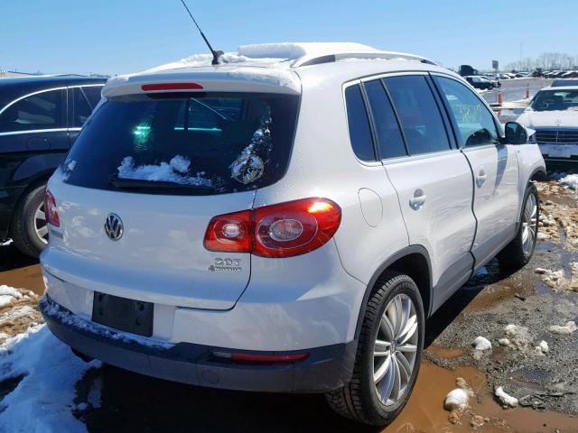 WVGBV7AX3AW537079 - 2010 VOLKSWAGEN TIGUAN SE WHITE photo 4